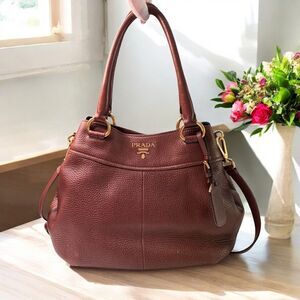 Prada Two Way Vitello Leather Bag